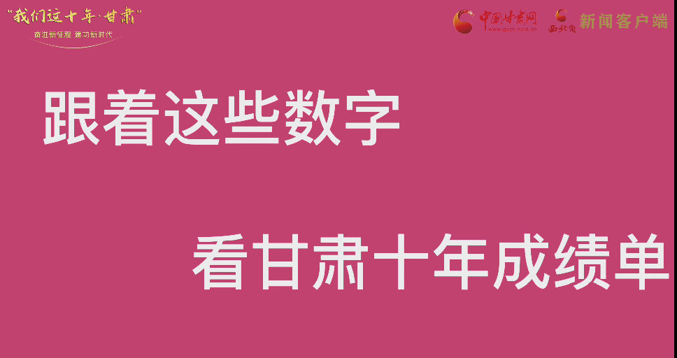 【快閃】前方高能！十年成績單 跟著這些數字看甘肅