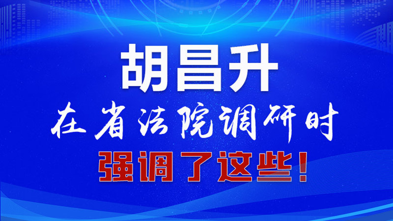 圖解|胡昌升在省法院調(diào)研時強調(diào)了這些！