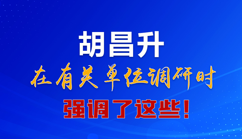 圖解|胡昌升在有關單位調(diào)研時強調(diào)了這些！